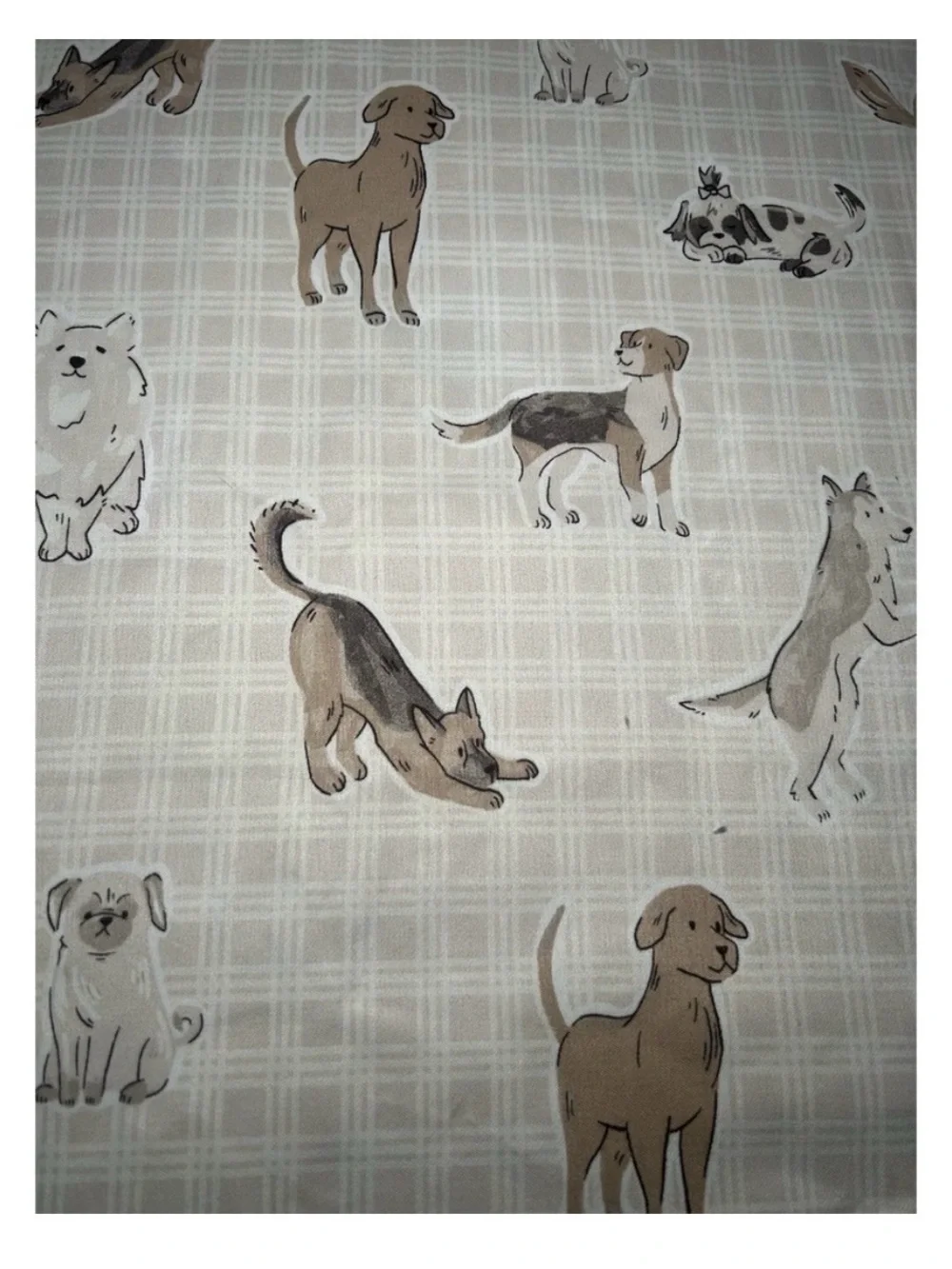 Dog‎ Print Neutral Plaid Pillowcase Cover Dog Lover Woof Dogmom Pups One Case